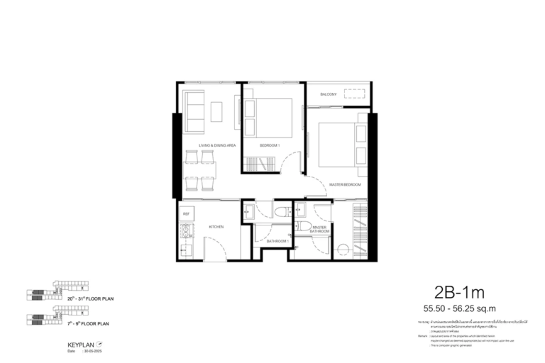 imgi_69_sansiri-condo-xelf-plan-section-unit-layout-2B-1M